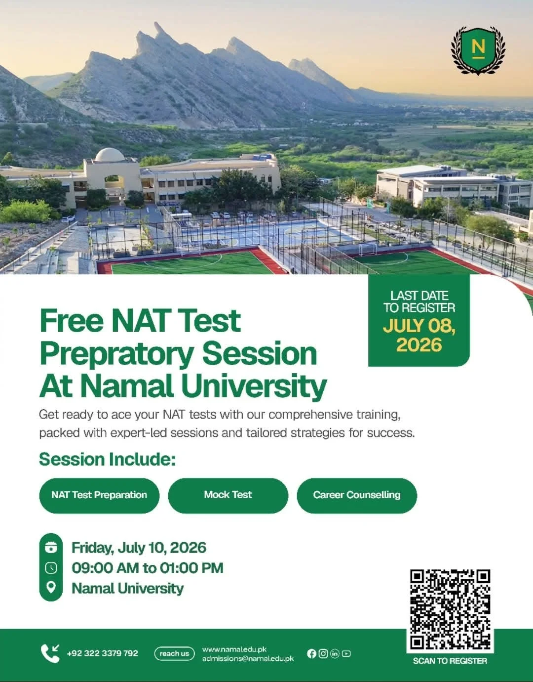 Namal University Announces Free NAT Preparation Session