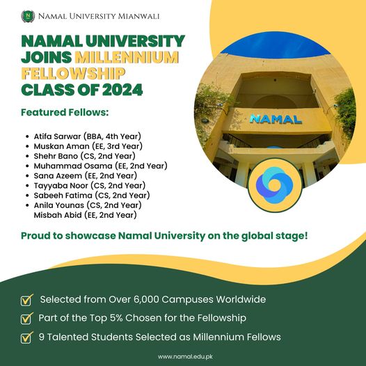 Namal University Selected for Millennium Fellowship Class of 2024