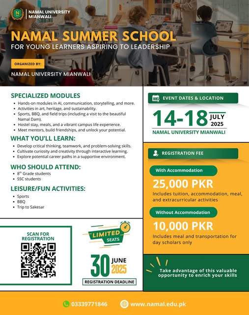 Join Namal Summer School 2025
