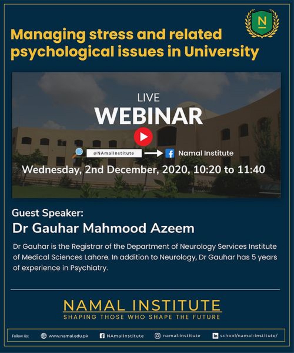 Managing stress and related psychological issues in University