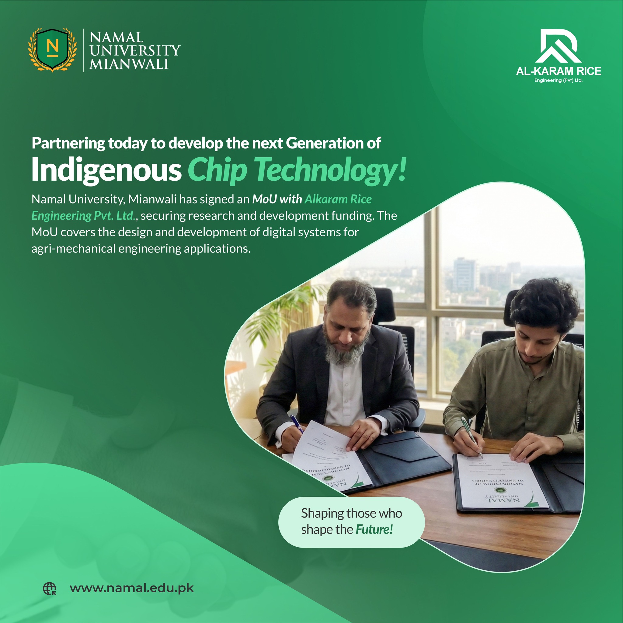 Namal University Signs MoU with Alkaram Rice Engineering to Advance Agri-Mechanical Innovation