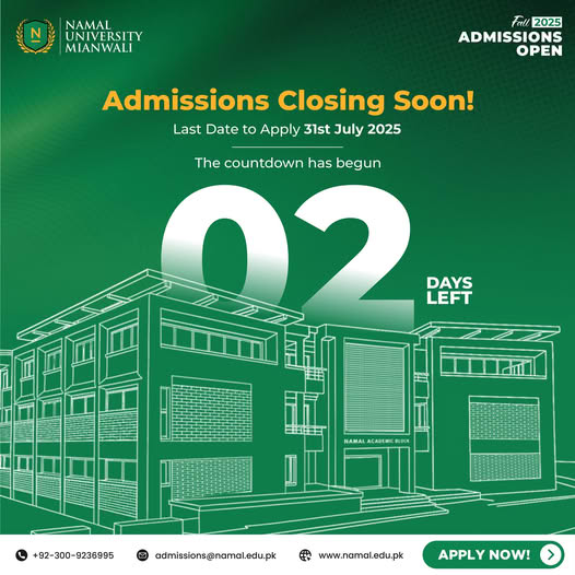 Admissions deadline approaching – don’t miss out