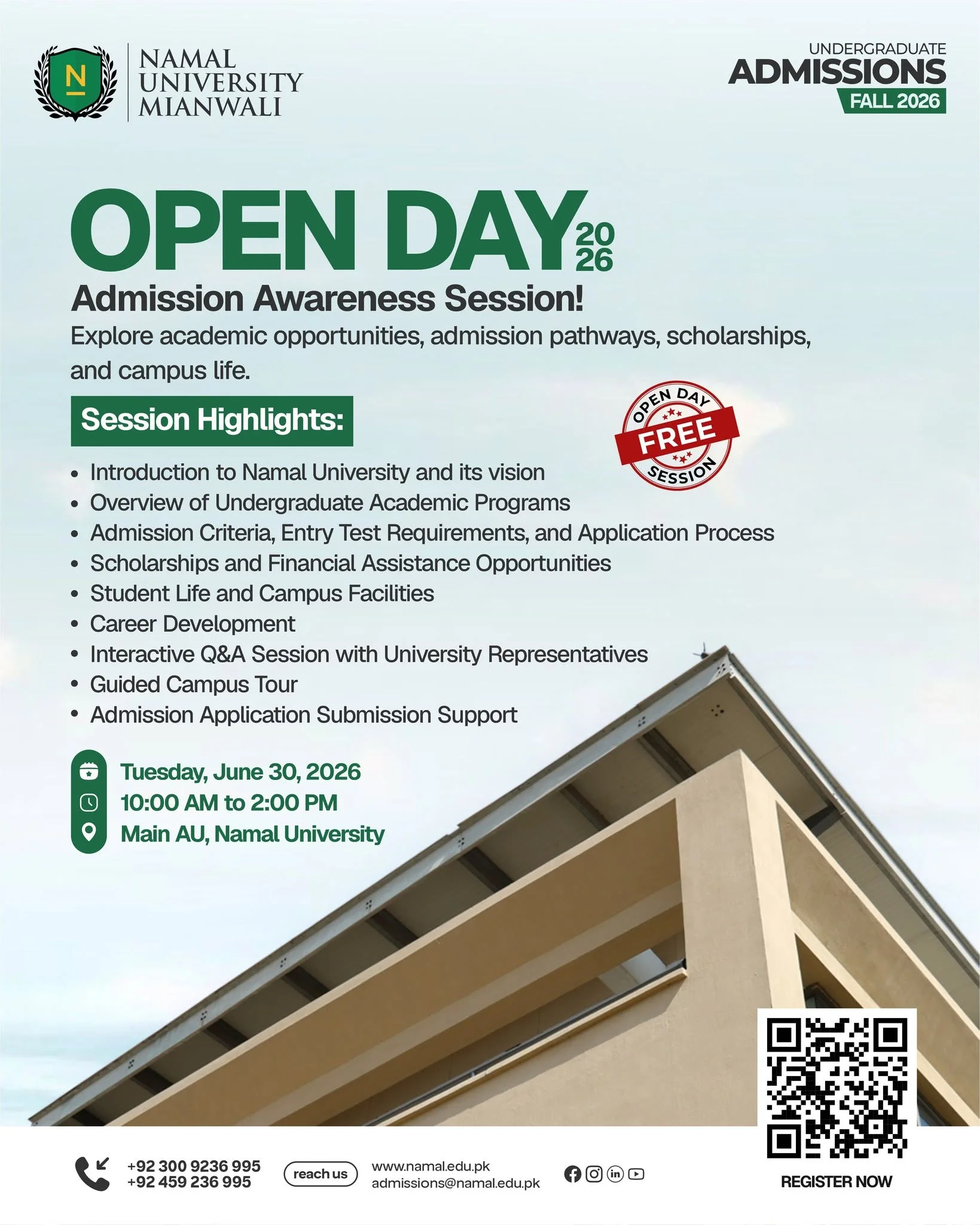 Open Day 2026: Explore Your Future at Namal University