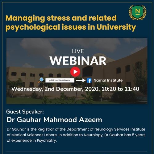 Managing stress and related psychological issues in University