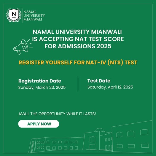 Apply Now – Admissions Open for Namal Fall 2025