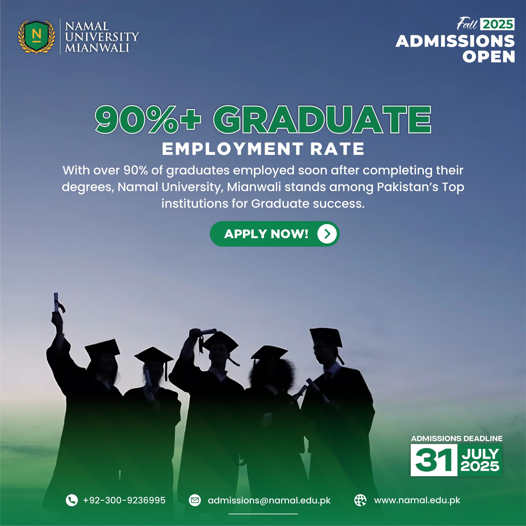 Admissions for Fall 2025 are now open