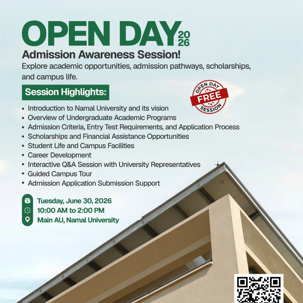 Open Day 2026: Explore Your Future at Namal University